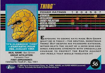 1992 Impel Marvel Universe #56 Thing Back