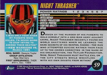 1992 Impel Marvel Universe #59 Night Thrasher Back