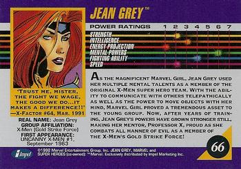 1992 Impel Marvel Universe #66 Jean Grey Back
