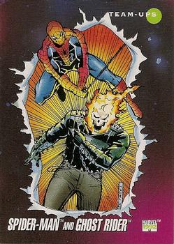 1992 Impel Marvel Universe #72 Spider-Man and Ghost Rider Front