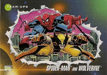 1992 Impel Marvel Universe #74 Spider-Man and Wolverine Front