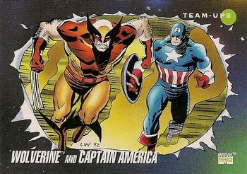 1992 Impel Marvel Universe #75 Wolverine and Captain America Front
