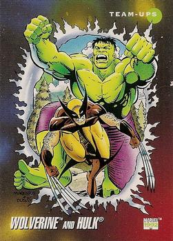 1992 Impel Marvel Universe #76 Wolverine and Hulk Front
