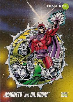 1992 Impel Marvel Universe #78 Magneto and Dr. Doom Front