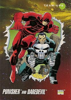 1992 Impel Marvel Universe #92 Punisher and Daredevil Front