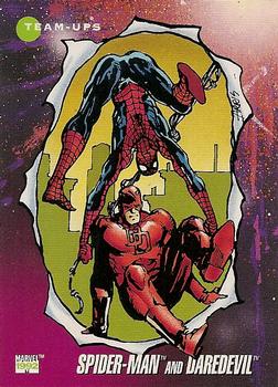 1992 Impel Marvel Universe #97 Spider-Man and Daredevil Front