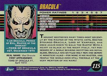 1992 Impel Marvel Universe #115 Dracula Back