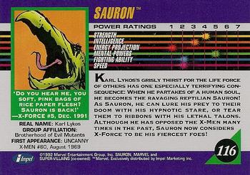 1992 Impel Marvel Universe #116 Sauron Back