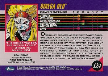 1992 Impel Marvel Universe #124 Omega Red Back