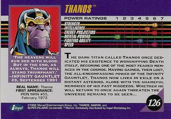 1992 Impel Marvel Universe #126 Thanos Back