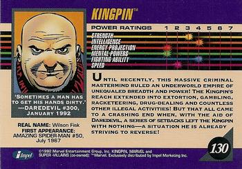1992 Impel Marvel Universe #130 Kingpin Back