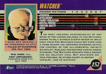 1992 Impel Marvel Universe #152 Watcher Back