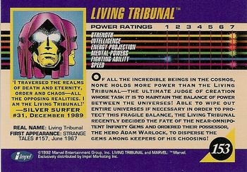 1992 Impel Marvel Universe #153 Living Tribunal Back