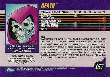 1992 Impel Marvel Universe #157 Death Back