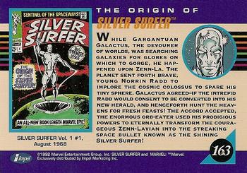 1992 Impel Marvel Universe #163 Silver Surfer Back