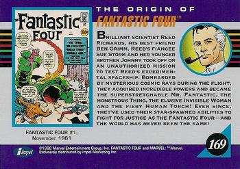 1992 Impel Marvel Universe #169 Fantastic Four Back