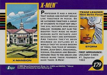 1992 Impel Marvel Universe #179 X-Men (Gold) Back