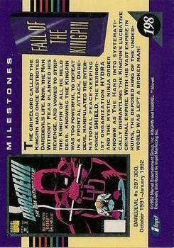 1992 Impel Marvel Universe #198 Fall of the Kingpin Back