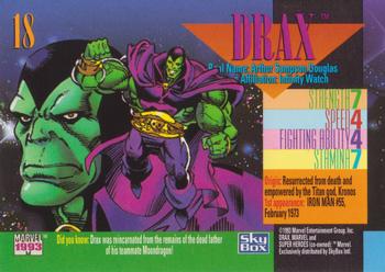 1993 SkyBox Marvel Universe #18 Drax Back