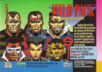 1993 SkyBox Marvel Universe #5 Wild Pack Back