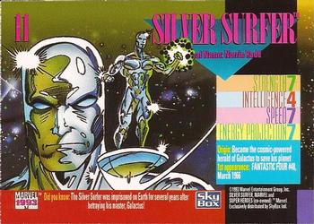 1993 SkyBox Marvel Universe #11 Silver Surfer Back