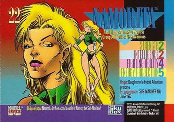 1993 SkyBox Marvel Universe #22 Namorita Back