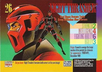 1993 SkyBox Marvel Universe #26 Night Thrasher Back