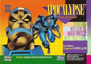 1993 SkyBox Marvel Universe #33 Apocalypse Back