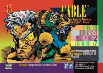 1993 SkyBox Marvel Universe #35 Cable Back
