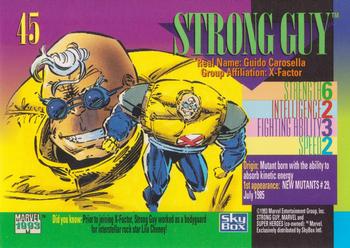 1993 SkyBox Marvel Universe #45 Strong Guy Back