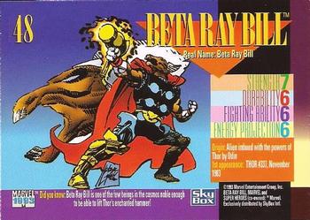 1993 SkyBox Marvel Universe #48 Beta Ray Bill Back