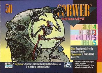 1993 SkyBox Marvel Universe #50 Cobweb Back