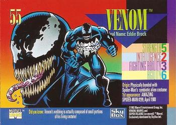 1993 SkyBox Marvel Universe #55 Venom Back