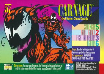 1993 SkyBox Marvel Universe #57 Carnage Back
