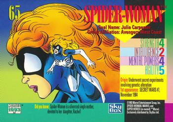 1993 SkyBox Marvel Universe #65 Spider-Woman Back