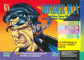 1993 SkyBox Marvel Universe #68 Wonder Man Back