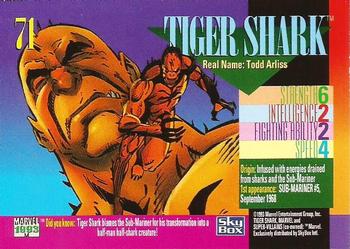 1993 SkyBox Marvel Universe #71 Tiger Shark Back
