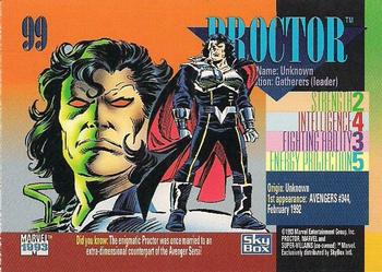 1993 SkyBox Marvel Universe #99 Proctor Back