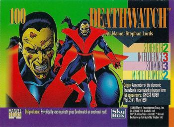 1993 SkyBox Marvel Universe #100 Deathwatch Back