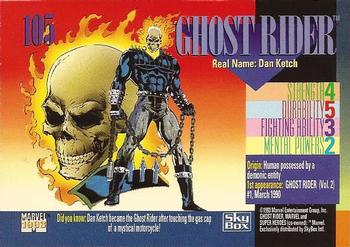 1993 SkyBox Marvel Universe #105 Ghost Rider Back