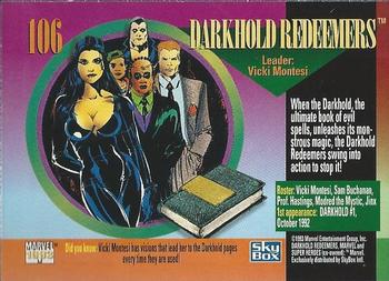 1993 SkyBox Marvel Universe #106 Darkhold Redeemers Back