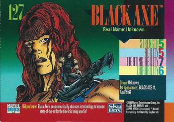 1993 SkyBox Marvel Universe #127 Black Axe Back