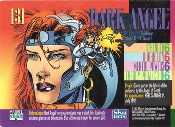 1993 SkyBox Marvel Universe #131 Dark Angel Back