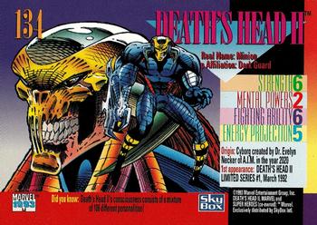 1993 SkyBox Marvel Universe #134 Death's Head II Back