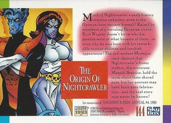 1993 SkyBox Marvel Universe #144 The Origin of Nightcrawler Back