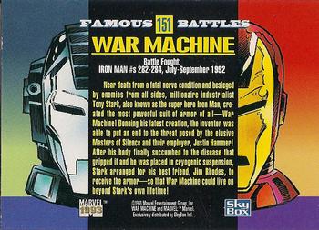 1993 SkyBox Marvel Universe #151 War Machine / Iron Man Back