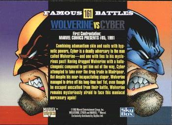 1993 SkyBox Marvel Universe #161 Wolverine / Cyber Back