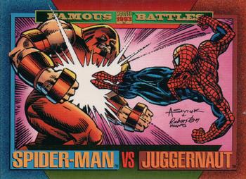 1993 SkyBox Marvel Universe #165 Spider-Man / Juggernaut Front