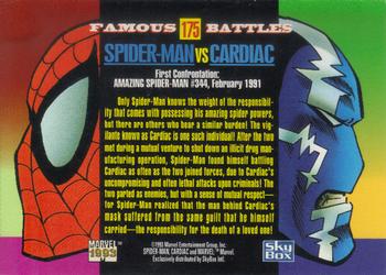 1993 SkyBox Marvel Universe #175 Spider-Man / Cardiac Back