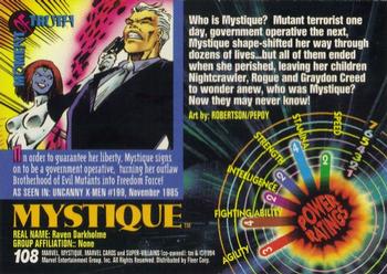 1994 Fleer Marvel Universe #108 Mystique Back